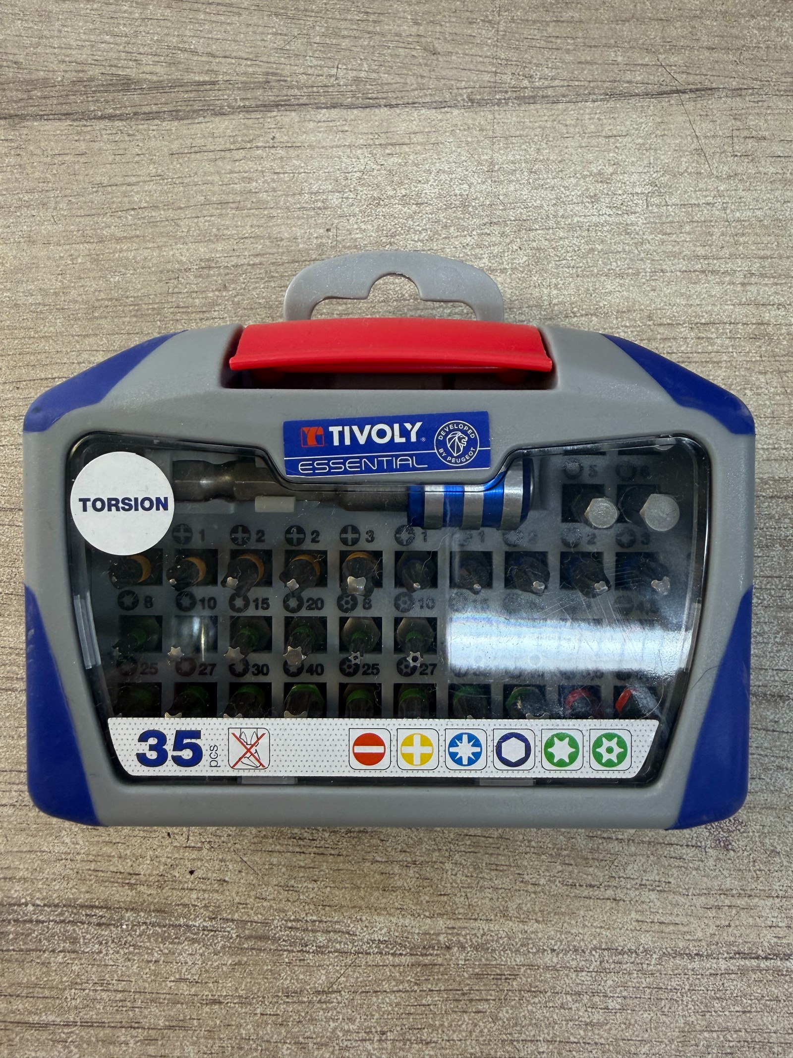 TIVOLY Essential – Coffret embouts de vissage Torsion, 35 pièces