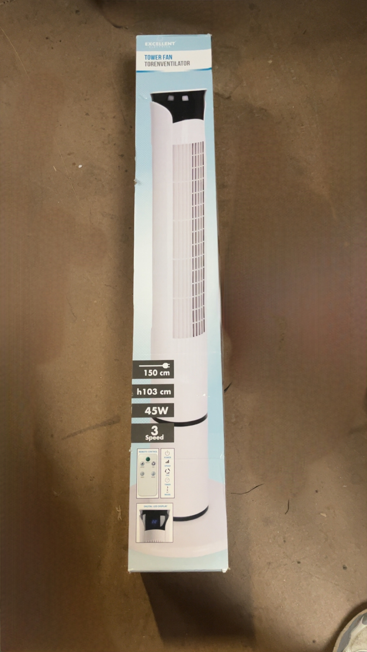 Ventilateur tour 103 cm 45 W