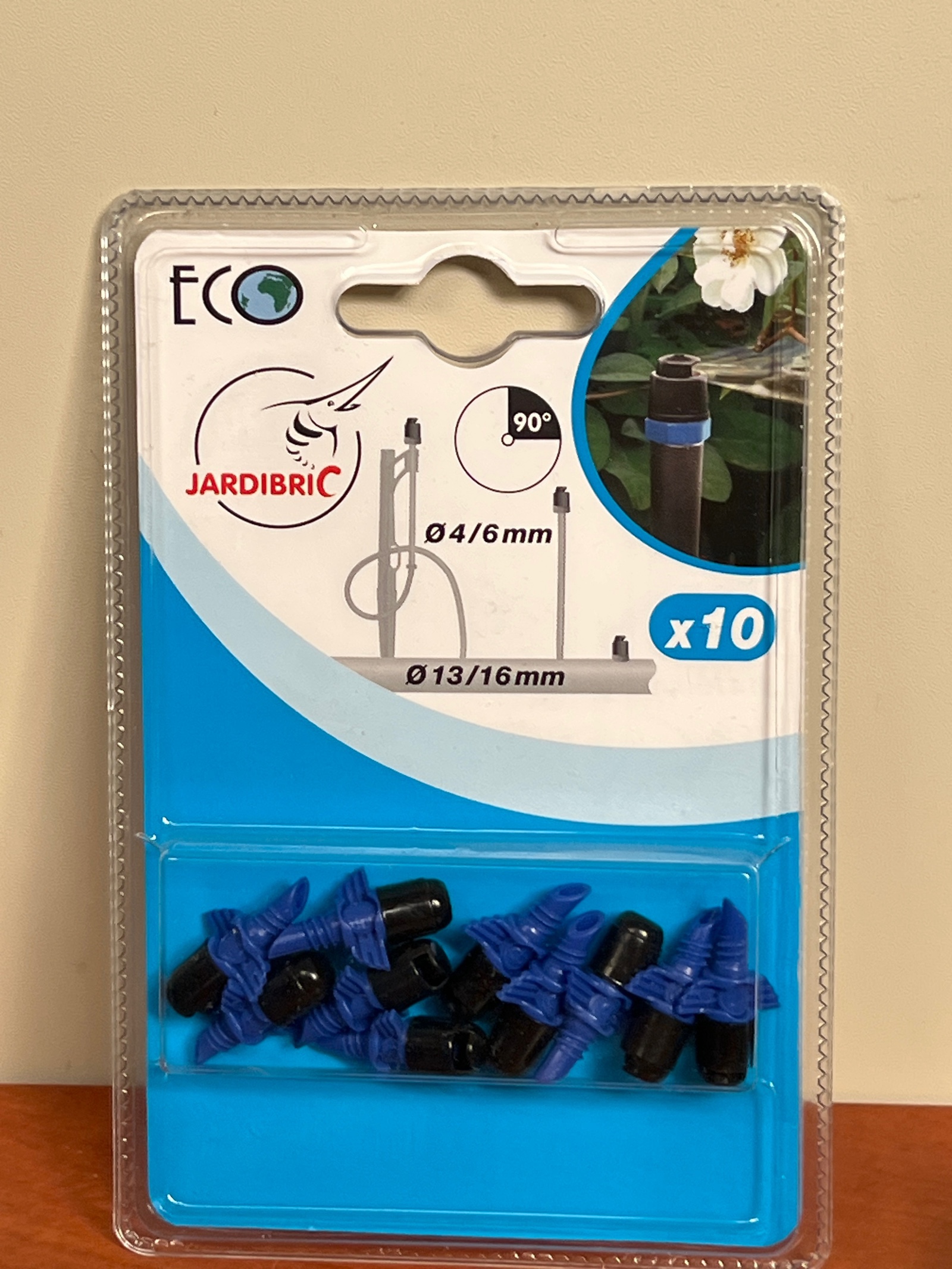 JARDIBRIC raccord 90° pour micro-irrigation Ø4/6 mm et Ø13/16 mm