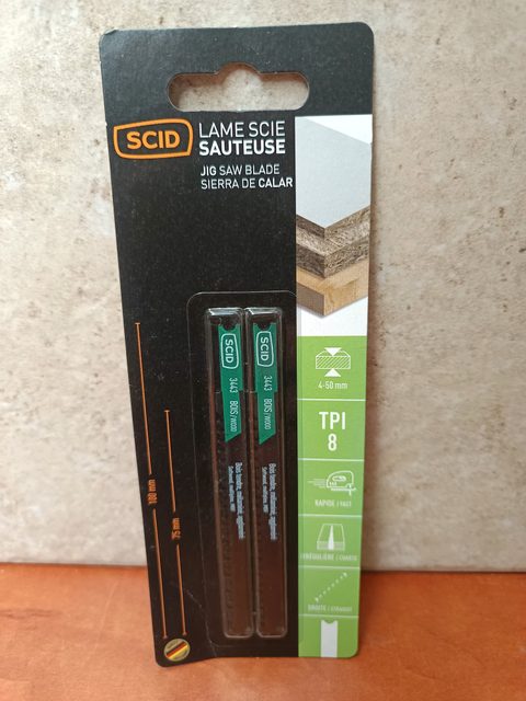 SCID lame pour scie sauteuse TPI 8 (4–55 mm)