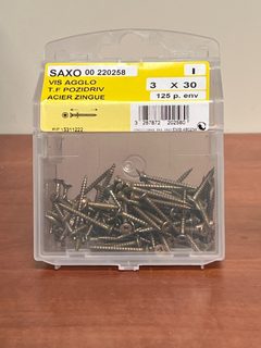 SAXO Vis Agglo Tête Fraisée Pozidriv 3x30 Acier Zingué (réf. 00 220258)