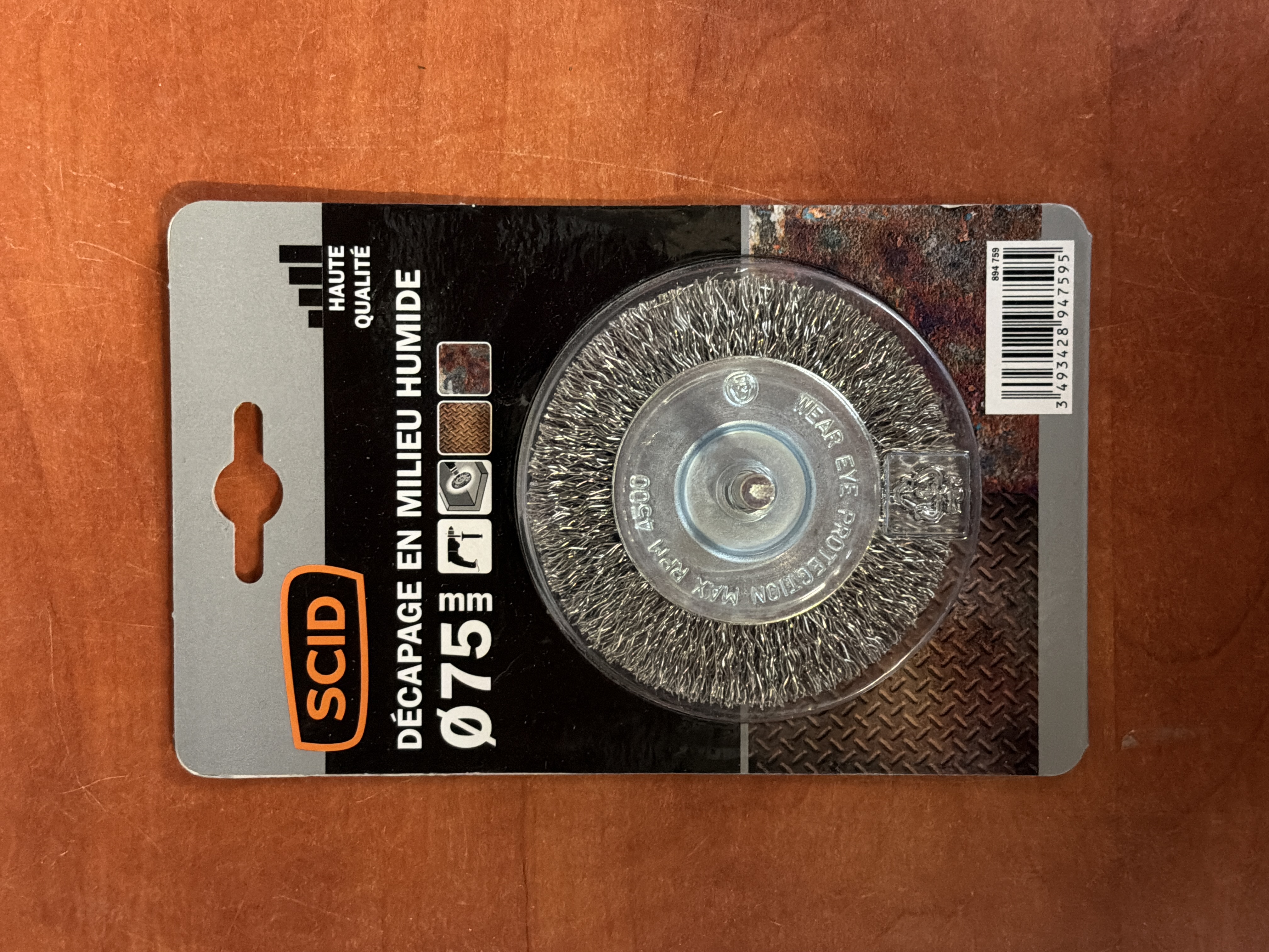 SCID Brosse métallique circulaire Ø75 mm – décapage en milieu humide