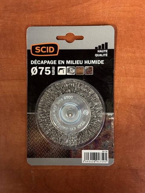 SCID Brosse métallique circulaire Ø75 mm – décapage en milieu humide