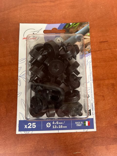 Jardibric attaches tuteur double clip Ø 4 x 6 mm / 13 x 16 mm (x25)