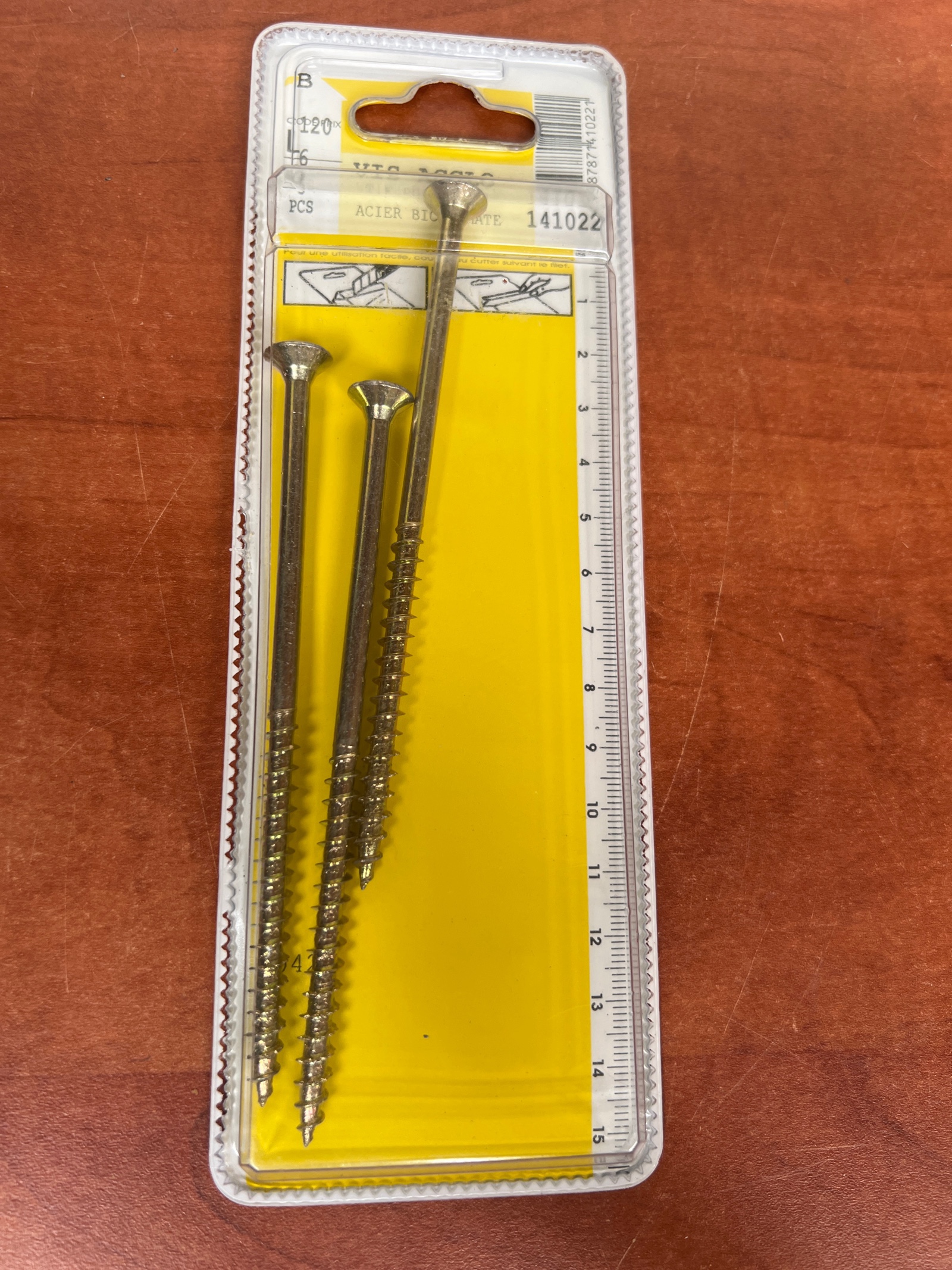Vis à bois tête fraisée Torx en acier zingué (blister)
