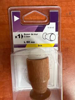 Butoir de mur à visser L 60 mm - Bois