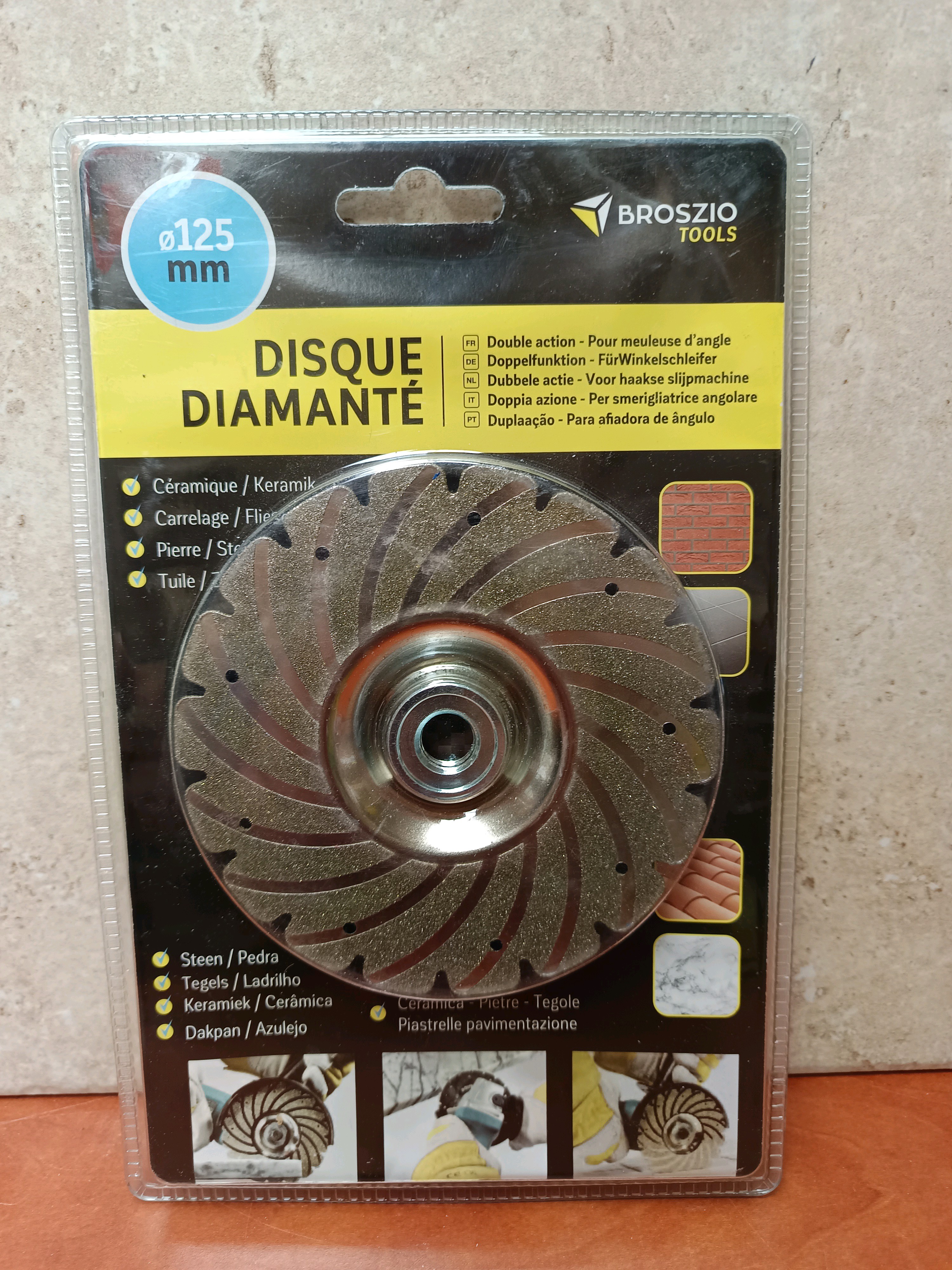 Broszio Tools Disque diamanté Ø125 mm pour meuleuse d’angle