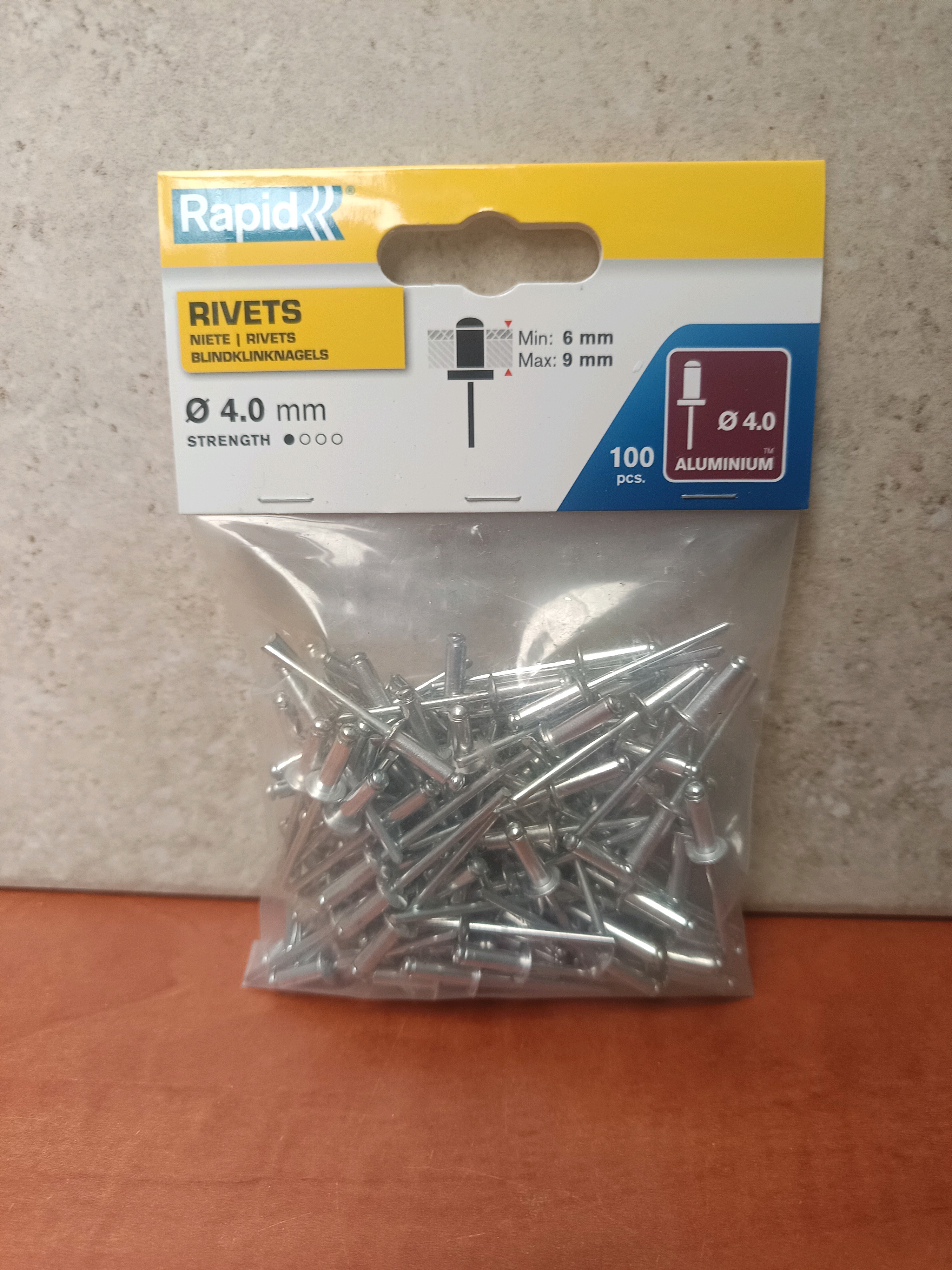 Rivets aveugles Rapid 4 x 12 mm aluminium 100 pièces