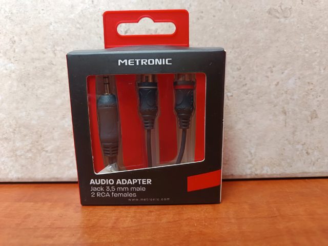 Metronic Adaptateur audio Jack 3,5 mm mâle vers 2 RCA femelles