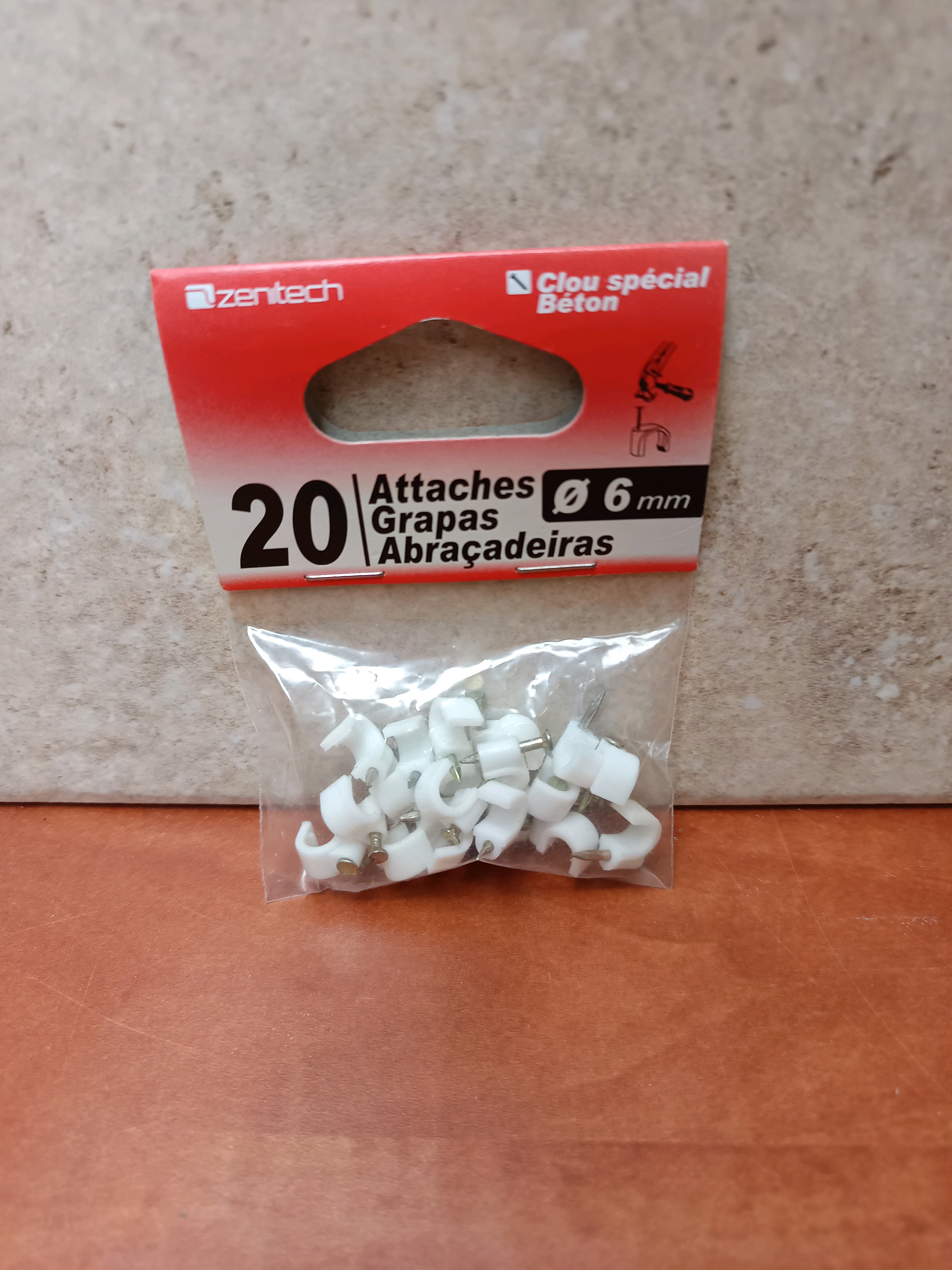 Zenitech Attaches Ø 6 mm (x20) - clou spécial béton