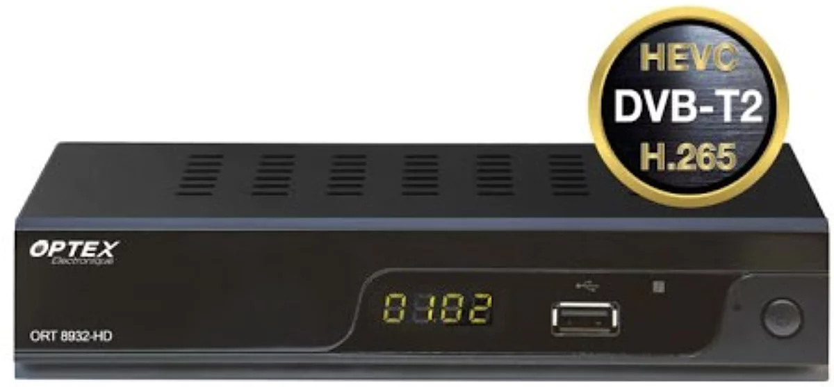 Optex ORT 8932-HD Décodeur TNT HD DVB-T2 HEVC