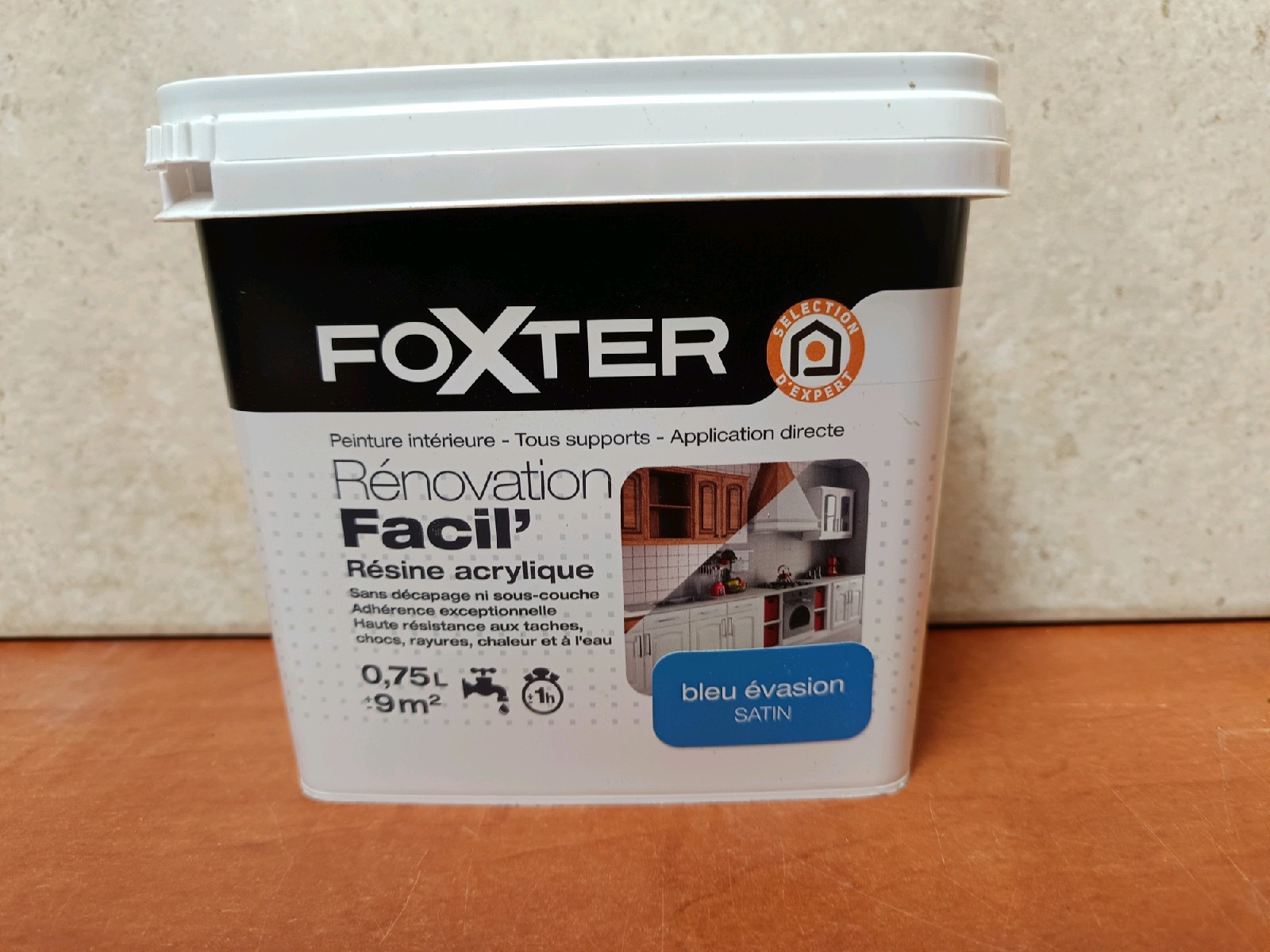 FOXTER Rénovation Facile peinture intérieure résine acrylique 0,75 L bleu évasion satin
