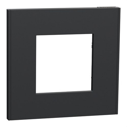 Plaque de finition 1 poste Schneider Electric Unica Déco Essentielle NU600254 coloris anthracite l.88,6 x P.10,25 x H.85 mm