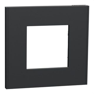 Plaque de finition 1 poste Schneider Electric Unica Déco Essentielle NU600254 coloris anthracite l.88,6 x P.10,25 x H.85 mm