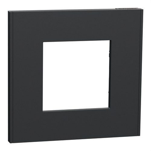 Plaque de finition 1 poste Schneider Electric Unica Déco Essentielle NU600254 coloris anthracite l.88,6 x P.10,25 x H.85 mm