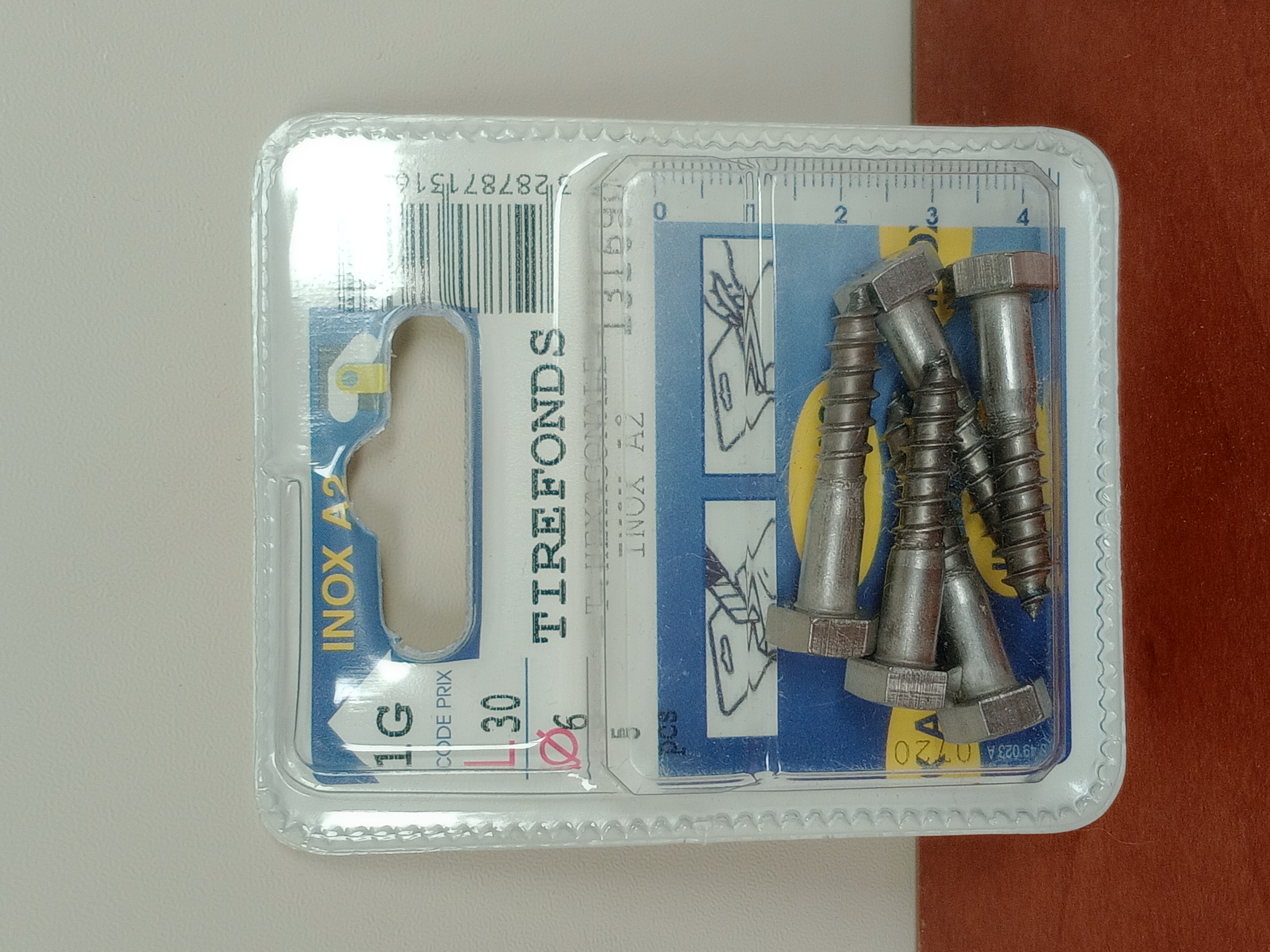 SAXO tirefonds tête hexagonale inox A2 6 x 30 mm x5
