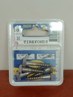 SAXO tirefonds tête hexagonale inox A2 6 x 30 mm x5