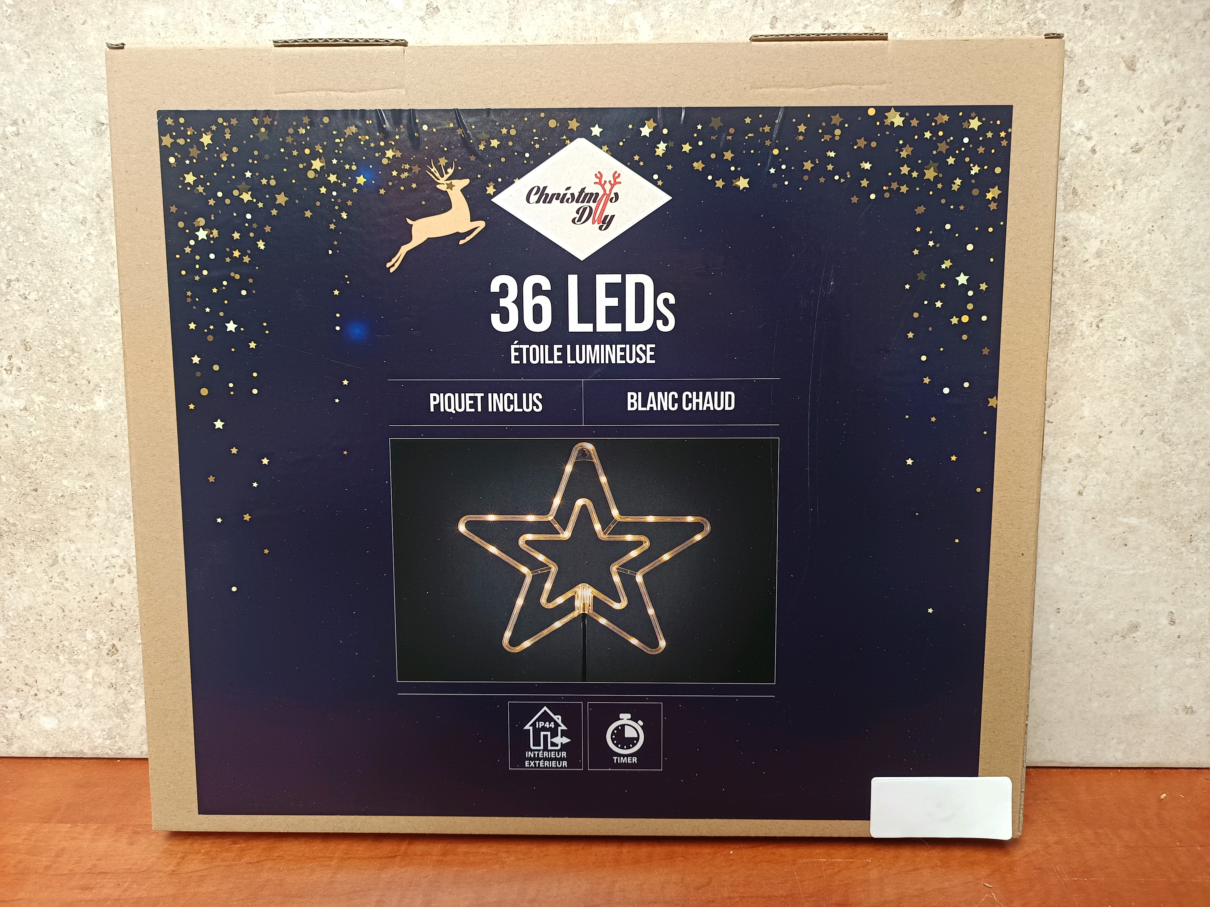 Christmas My Étoile lumineuse 36 LEDs blanc chaud avec piquet