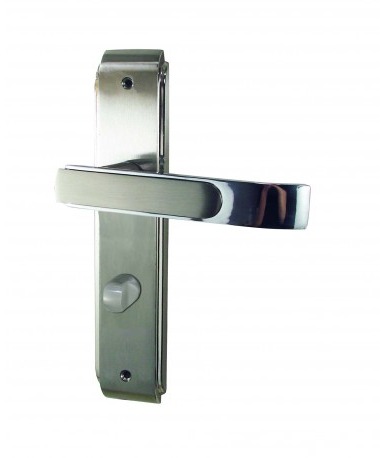 DT Premium ensemble poignées de porte sur plaque 195 mm nickel satiné