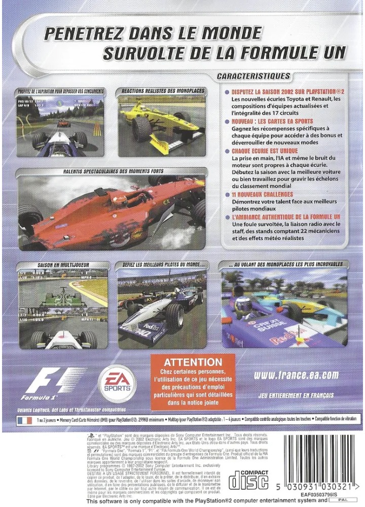 Bandai F1 2002 jeu vidéo