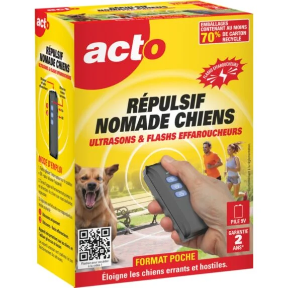 Acto répulsif nomade chiens ultrasons et flash effaroucheurs