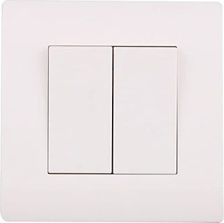 Double interrupteur va-et-vient complet Basic, blanc