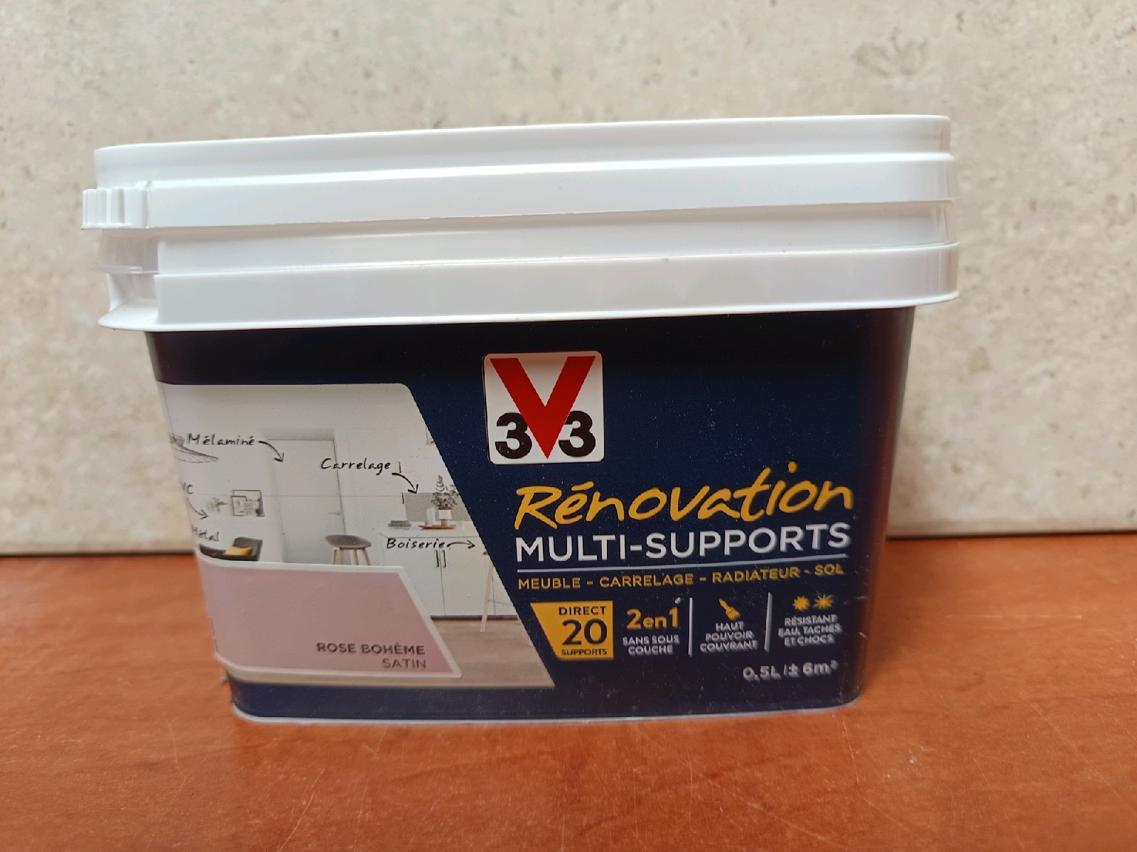 V33 Rénovation Multi-Supports - Rose Bohème Satin 0,5 L