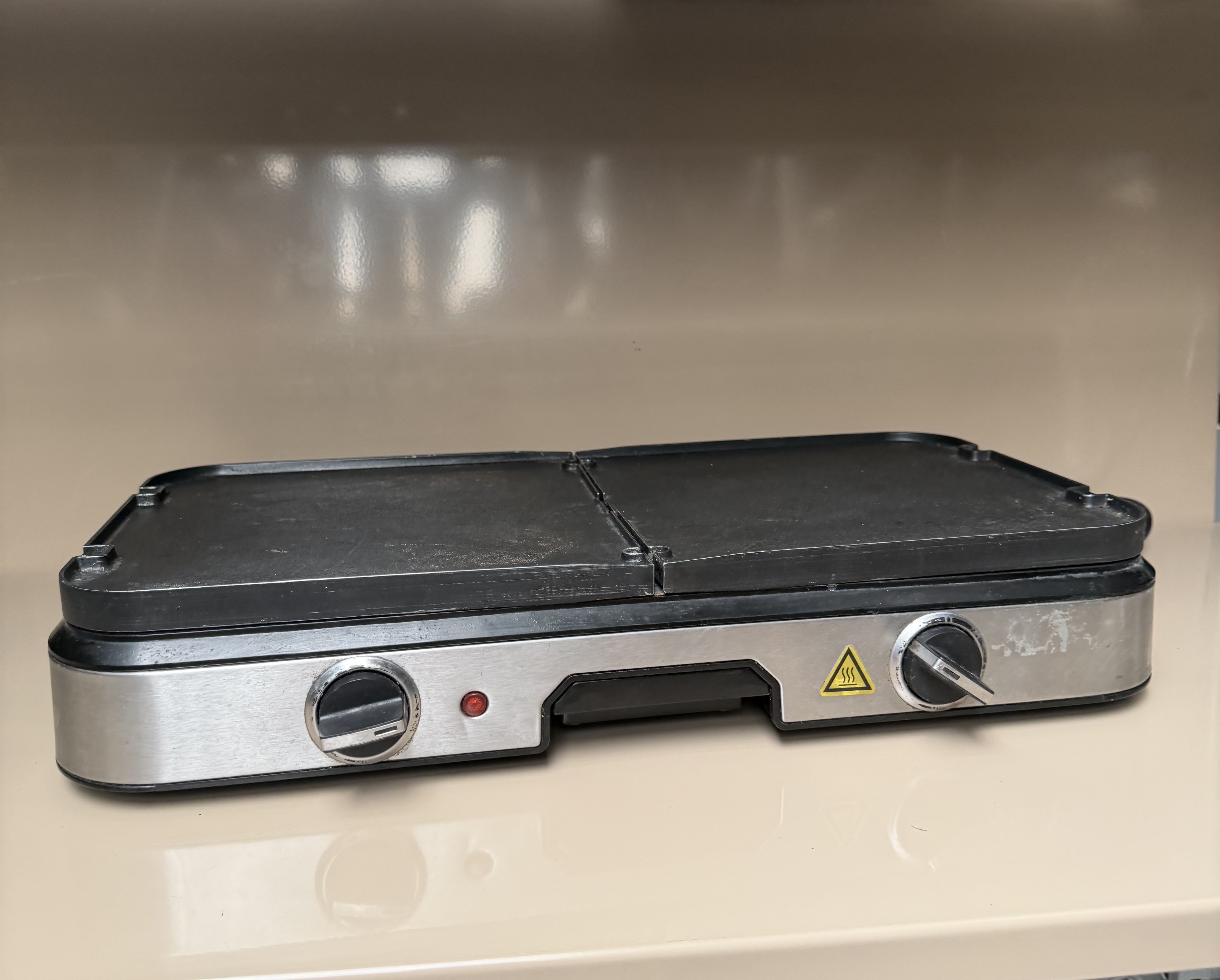 Plancha électrique double plaques en inox (2 thermostats)