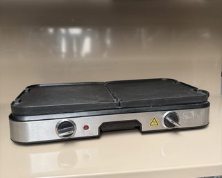 Plancha électrique double plaques en inox (2 thermostats)