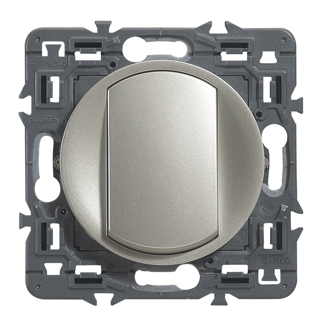 Interrupteur avec poussoir rond blanc bouton rectangle vertical aluminium