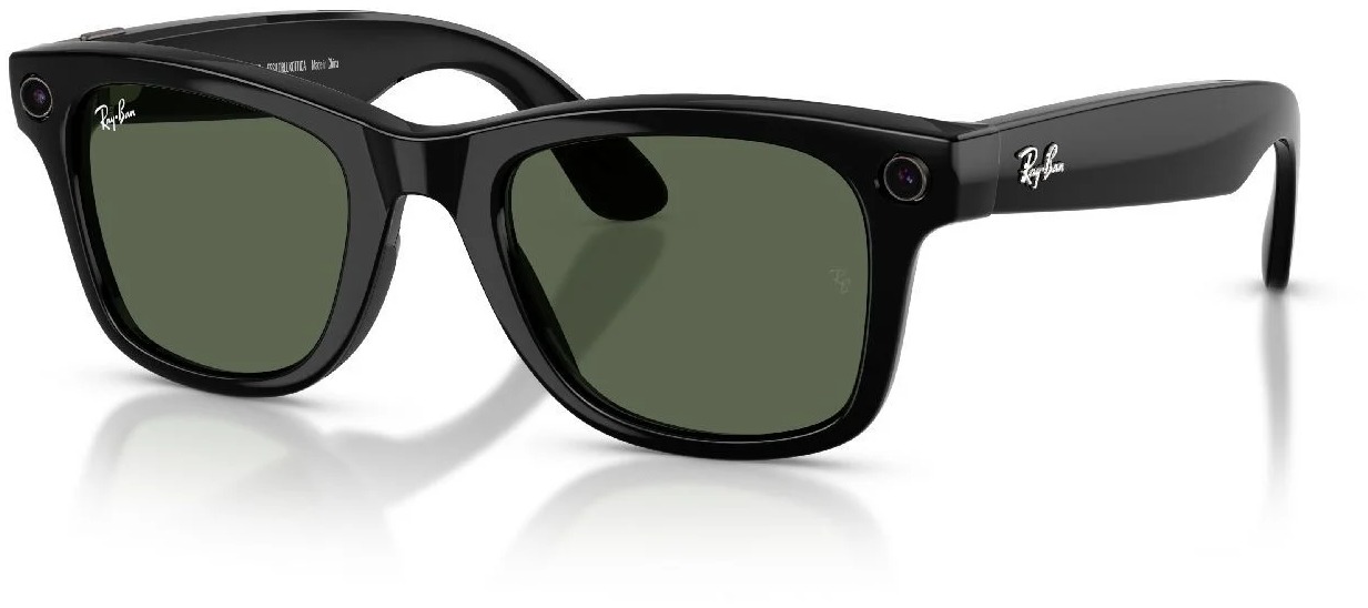 Lunettes connectées Ray-Ban Meta generation 2 Wayfarer noir brillant verres verts