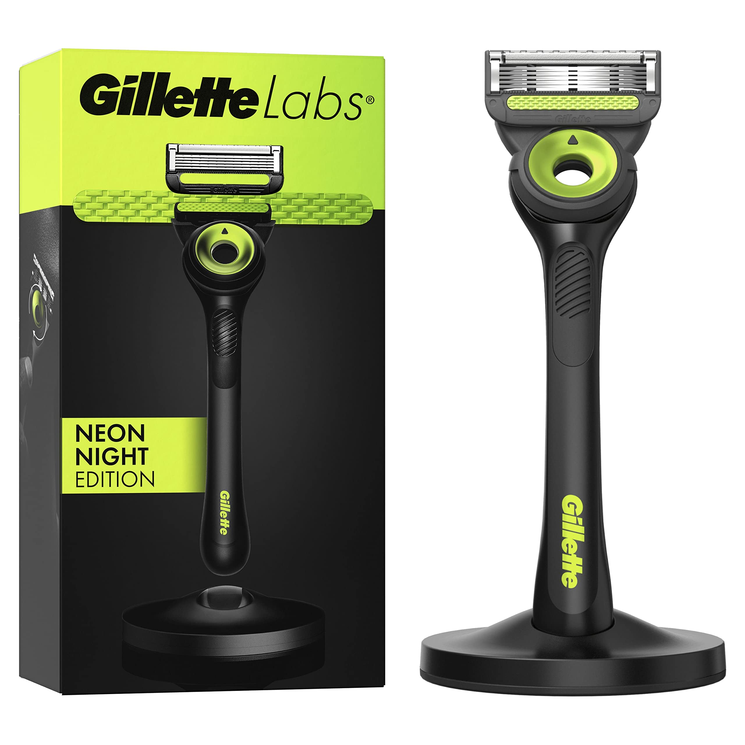 Gillette Labs Rasoir Pour Homme Avec Barre Exfoliante 1 Manche 1 Lame Neon Night