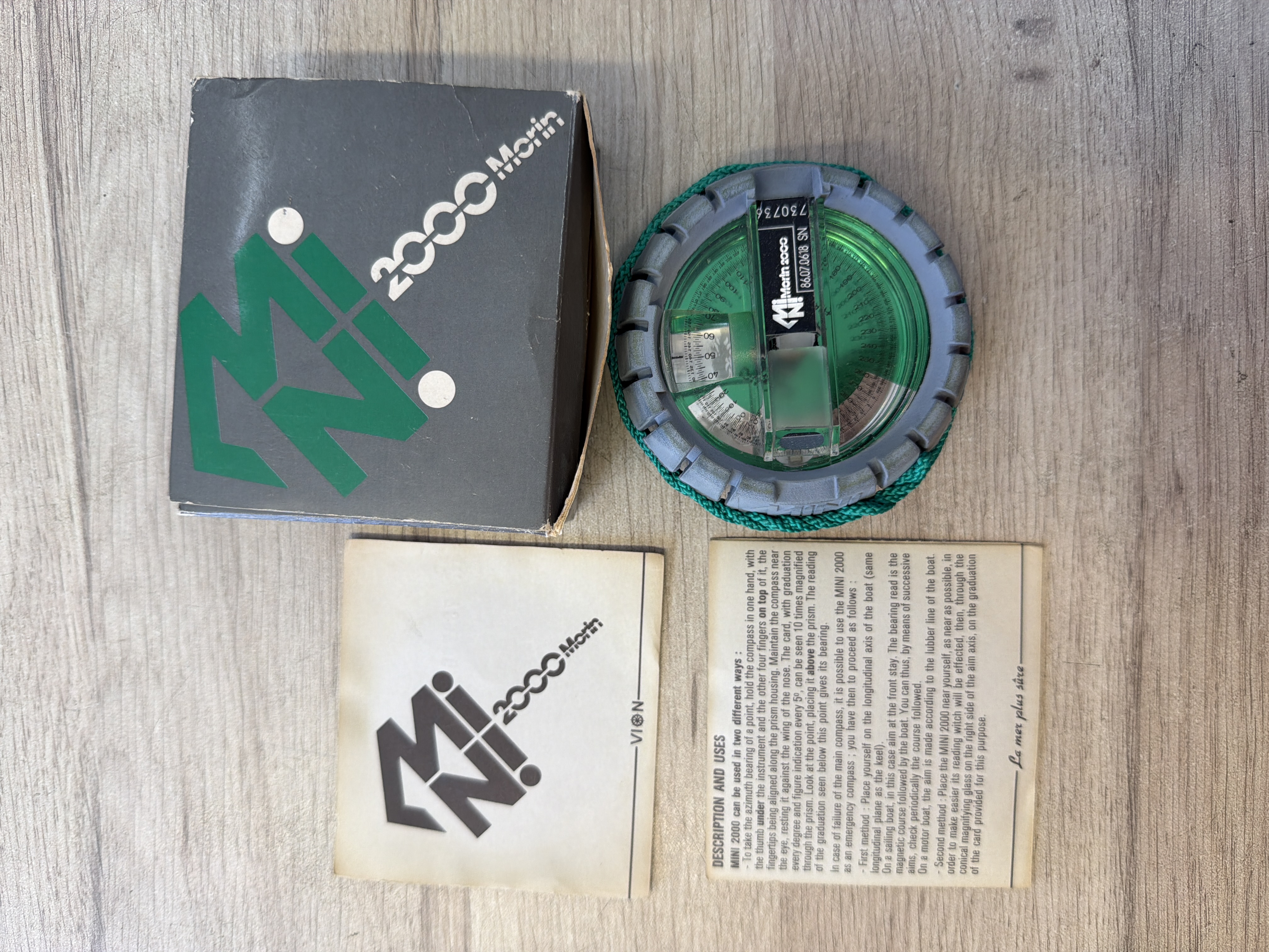 Compas boussole maritime Morin Mini 2000 avec boîte et notice