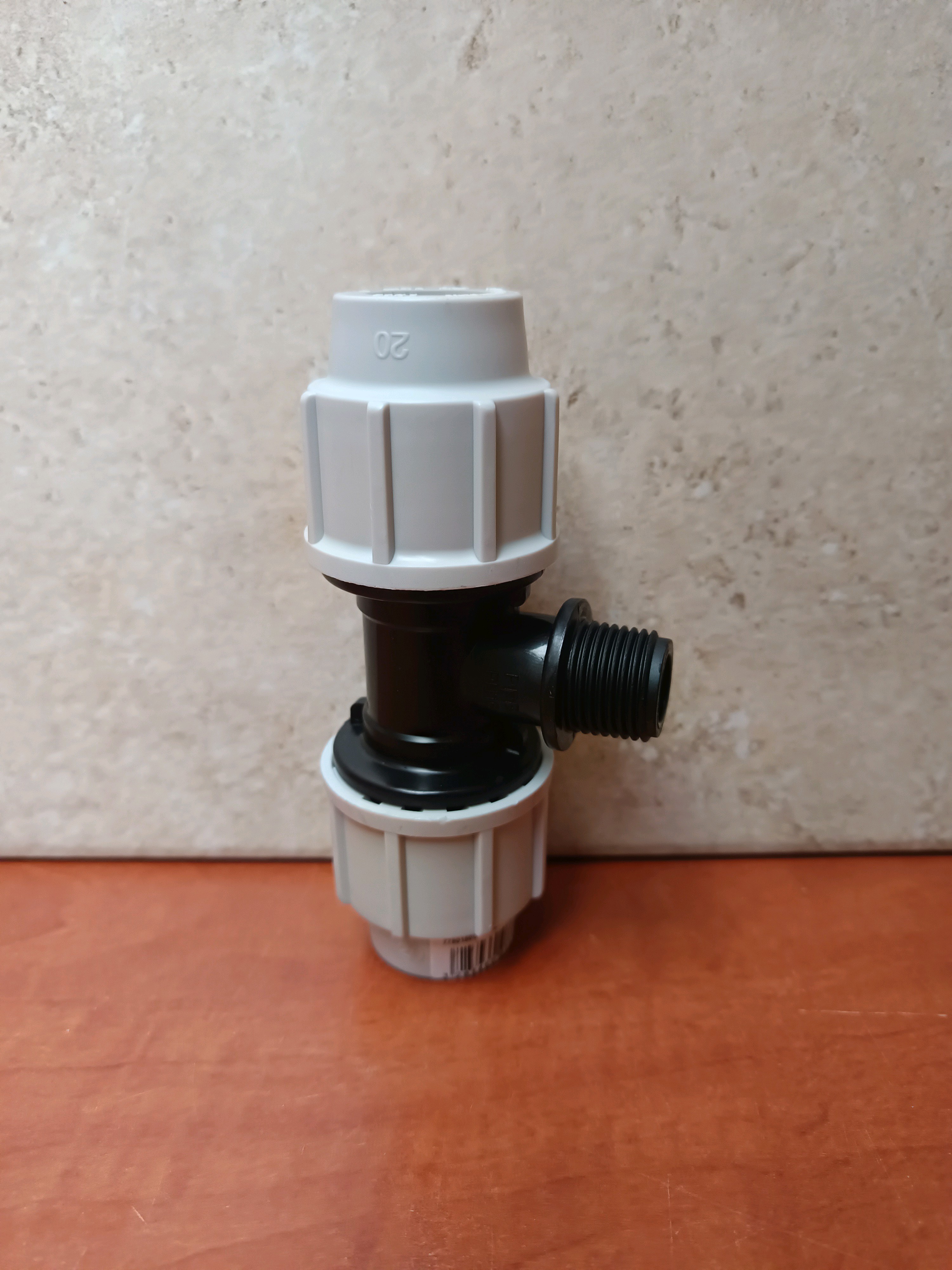 Té de compression Plasson 20 mm x 15x21 mâle