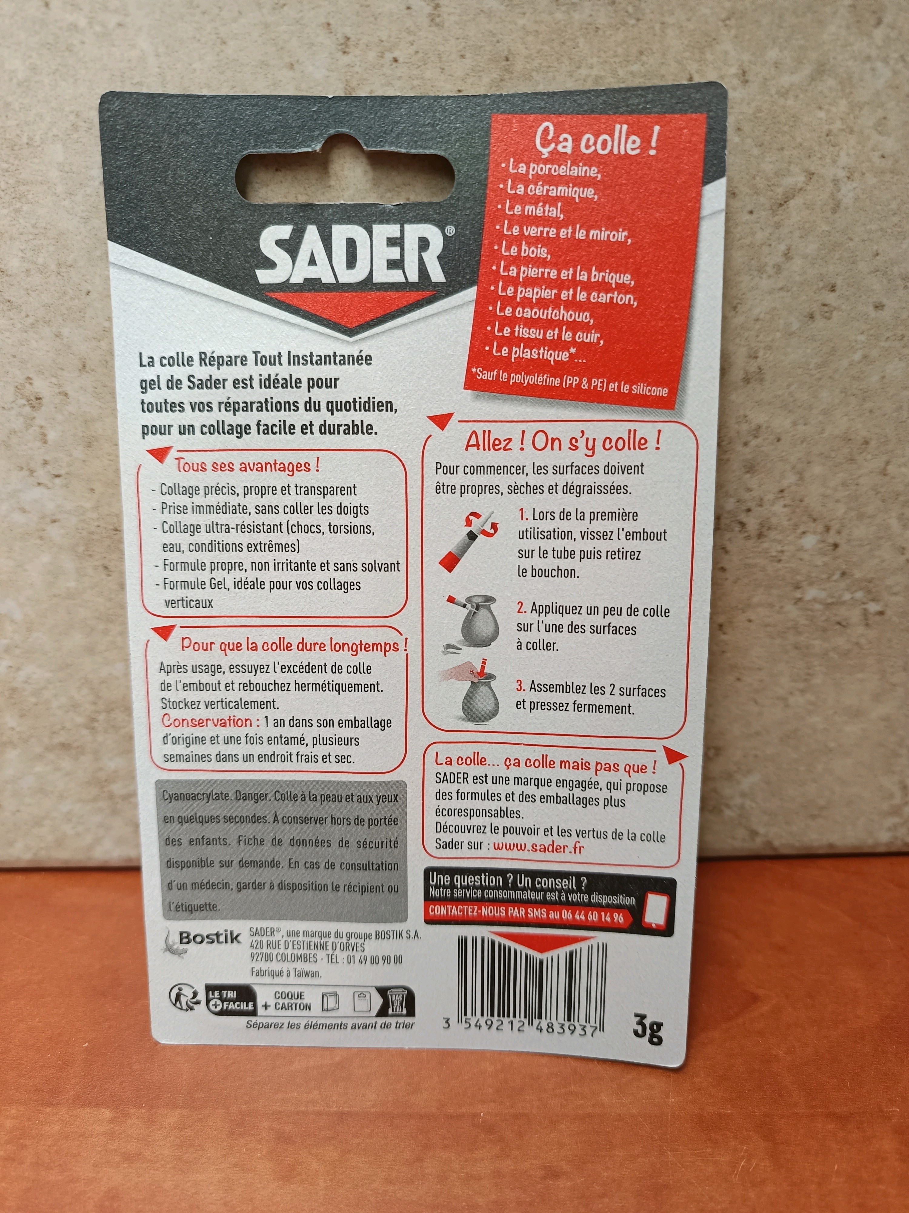 SADER Répare Tout Instantanée Gel 3 g — photo 2