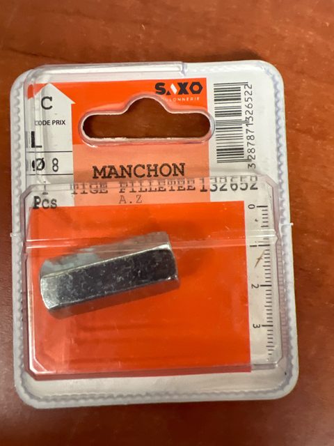 SAXO Manchon Ø8 pour tige filetée