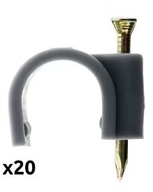 Zenitech 20 attaches plastiques Ø16 mm gris