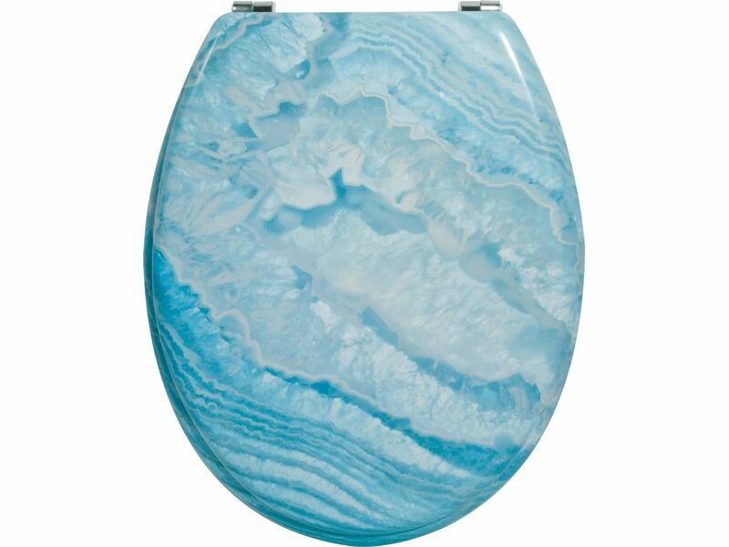 Abattant WC motif marbré bleu