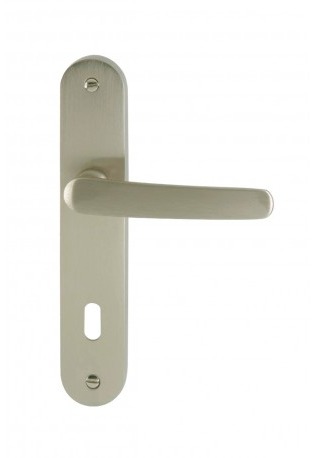 Poignée de porte DT 2000 Nina nickel satiné serrure 165 mm