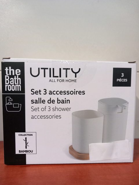Utility The Bath Room - Set 3 accessoires de salle de bain (collection Bambou)