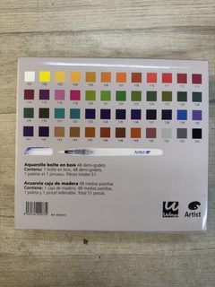 Aquarelle boîte en bois 48 demi-godets Wingo Mont Marte Artist