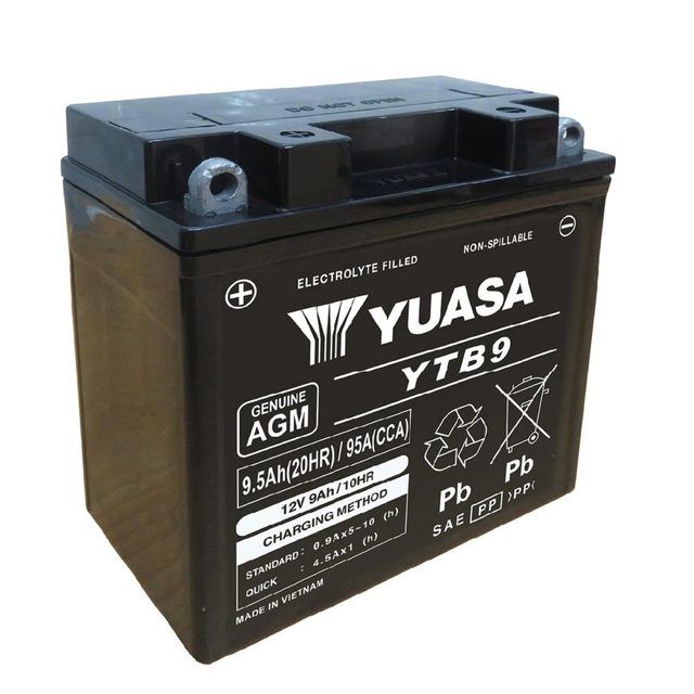 Batterie Sla Yuasa Pour Deux Roues Ytb9 / 12v 9ah Neuf