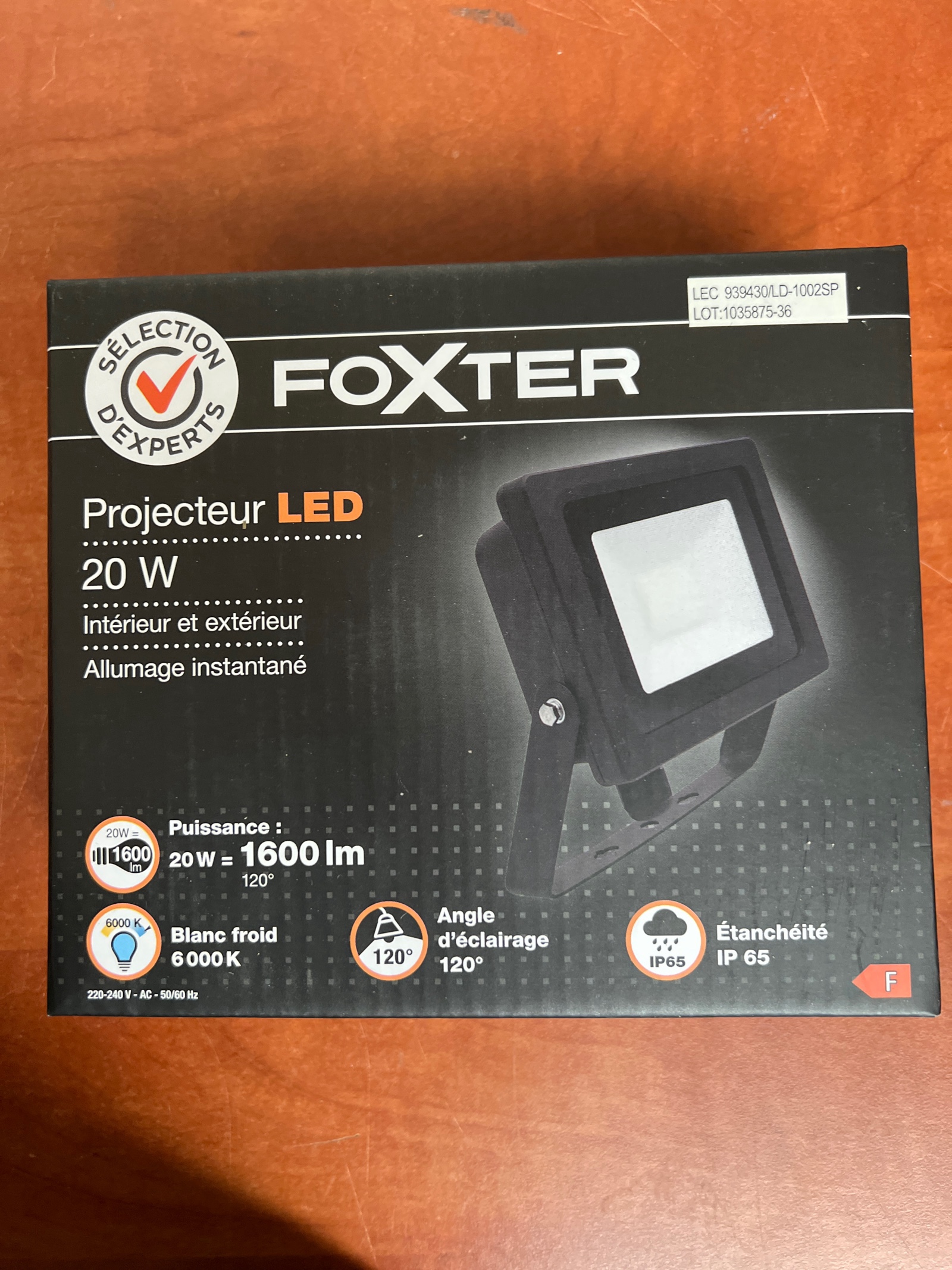 Foxter Projecteur LED 20 W