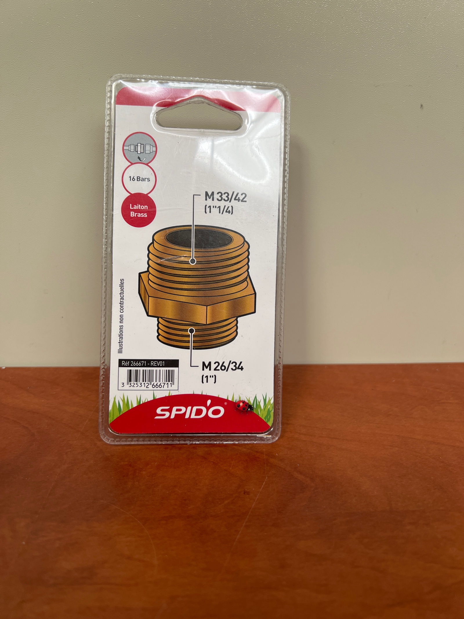 SPIDO réducteur fileté hexagonal en laiton M33x1,5 — photo 2