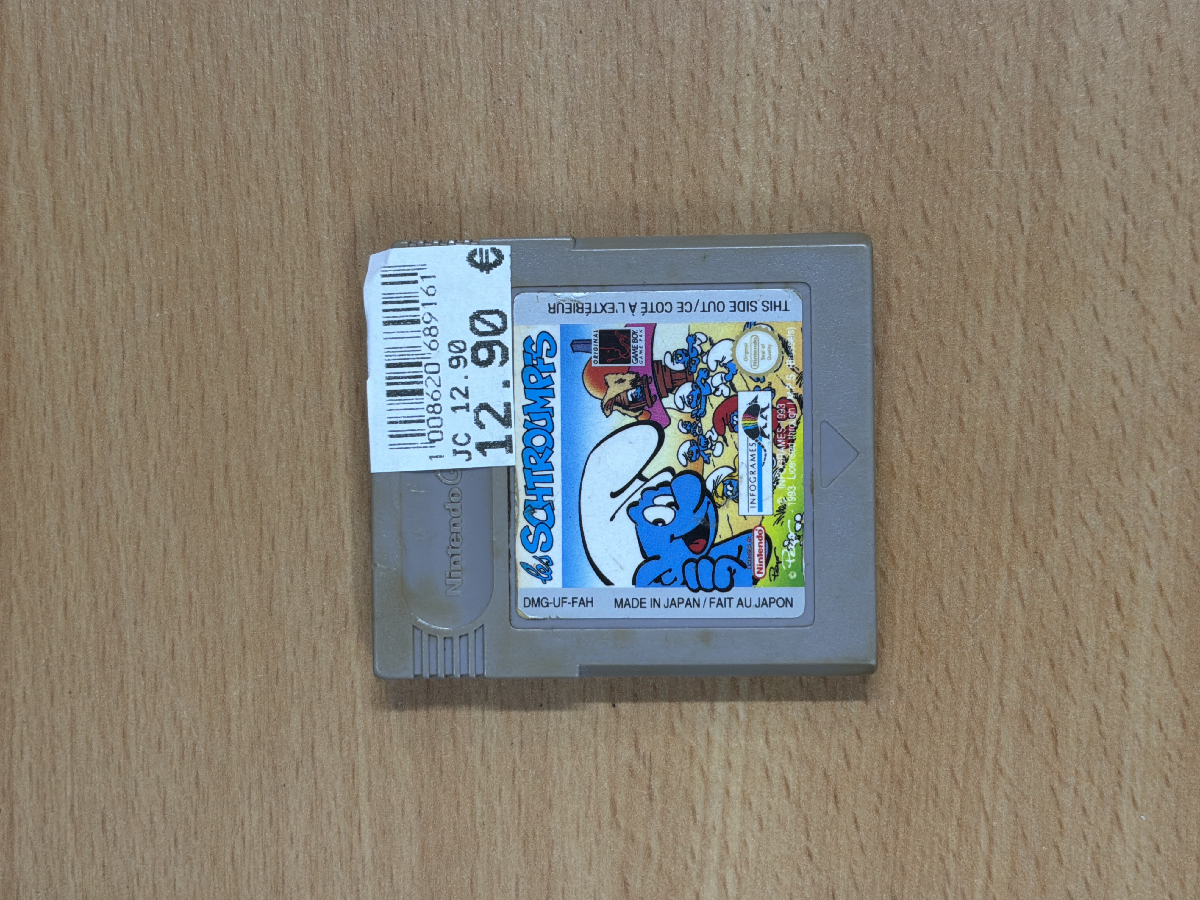 Les Schtroumpfs Game Boy cartouche Nintendo
