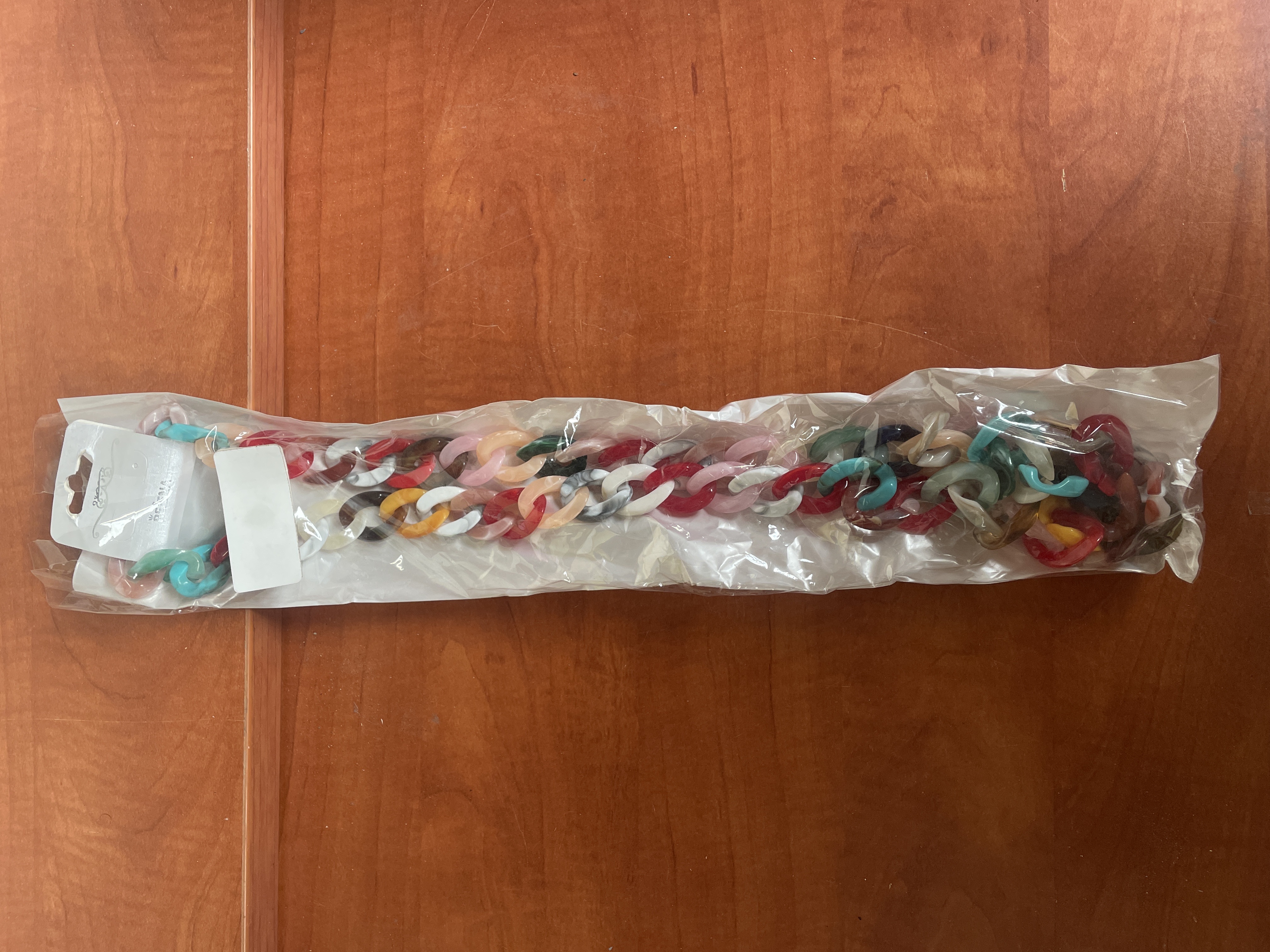 Collier à gros maillons multicolores