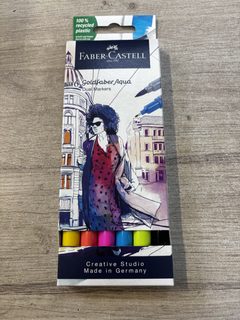 Lot de 6 feutres aquarellables double pointe Faber-Castell Goldfaber Aqua