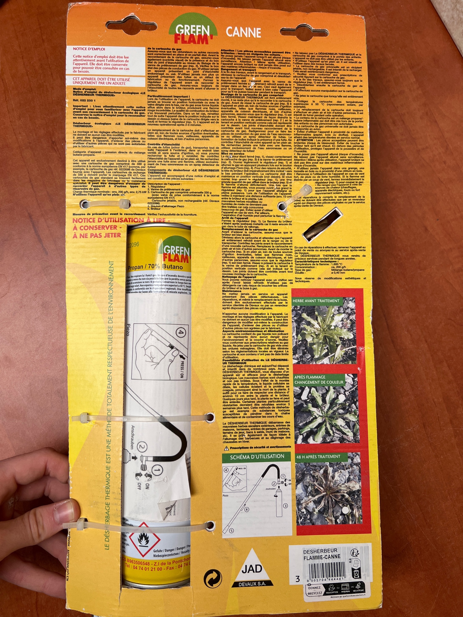 Désherbeur thermique à gaz avec cartouche et tuyau — photo 2