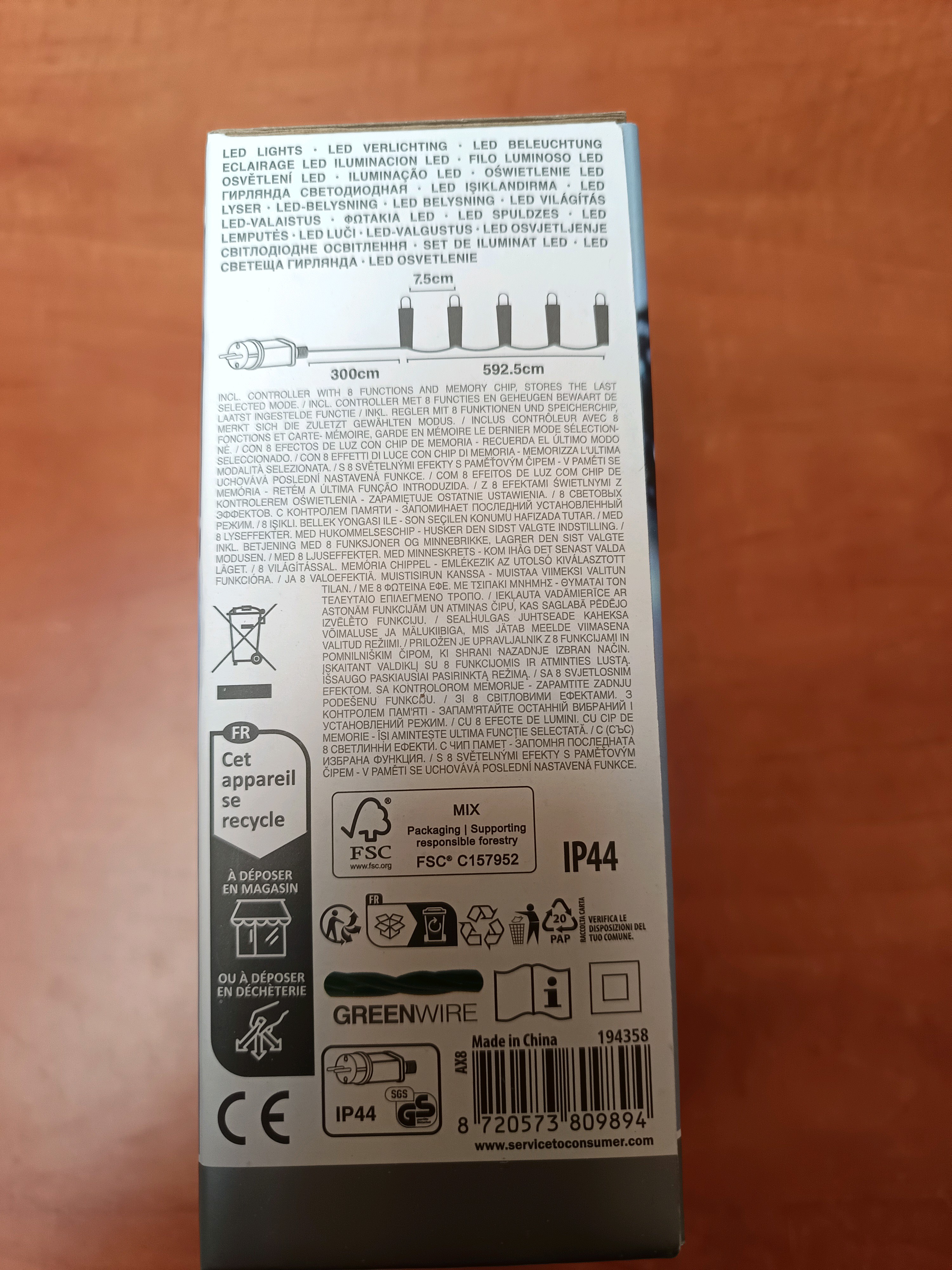 Guirlande lumineuse 80 LED, 6 m + 3 m câble, blanc — photo 2