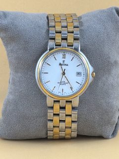 Montre Festina 8899 homme quartz bracelet acier bicolore doré cadran blanc dateur